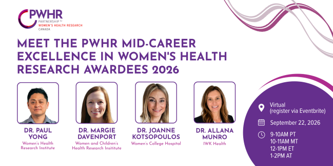 Meet the PWHR Mid-Career Excellence in Women's Health Research Awardees 2026